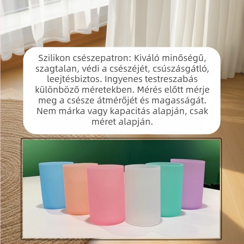 550 ml-es gyerekeknek szánt szilikon pohárvédő, átlátszó, teljes lefedettségű védelem a leesés ellen, szívószál-kompatibilis