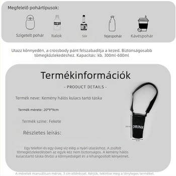 Kaixiu keresztpántos vizespalacktáska szigetelt pohárvédővel