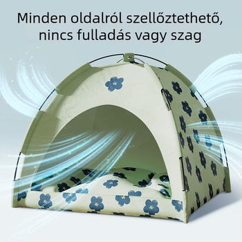 Kis méretű kutyáknak szánt állatsátor, levehető és mosható, zárt macskaház