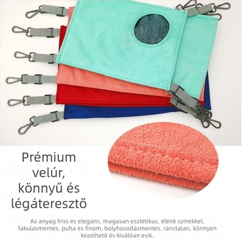 Velúr dupla rétegű függő odú kisállatoknak: hörcsög, tengerimalac, nyest