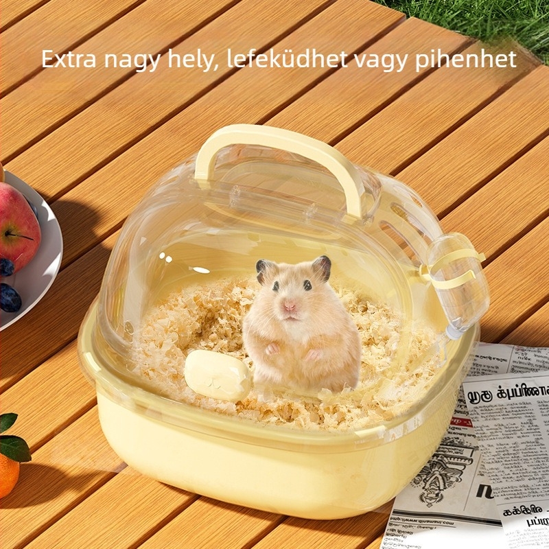 Kültéri hörcsög ketrec, tágas belső térrel, luxus villa-stílusú ketrec