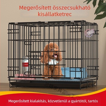 Masszív, összecsukható ketrec kis- és közepes méretű kutyáknak, beltéri használatra, toalett tálcával