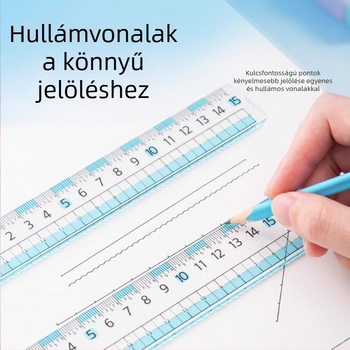 Hobby milliméteres vonalzó készlet, nagy digitális vonalzó, négy darabos készlet 15 cm, 18 cm és 20 cm hosszú vonalzókkal, háromszög alakú vonalzó és szögmérő.
