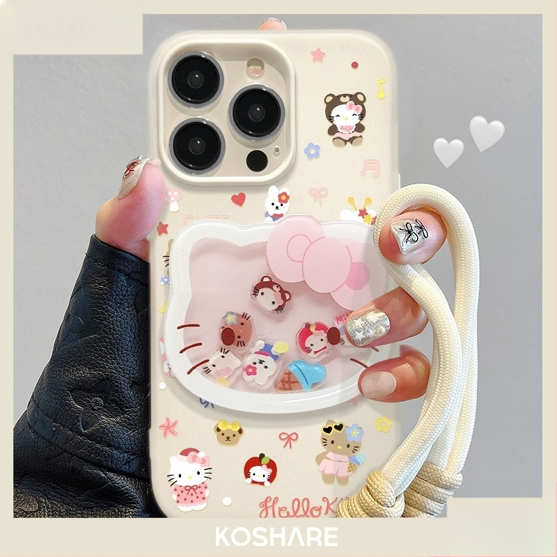 KT Cat Shaker Stand – Kétfunkciós szilikon tok iPhone-hoz, nyakpánttal és jelly-stílusú koreai dizájn