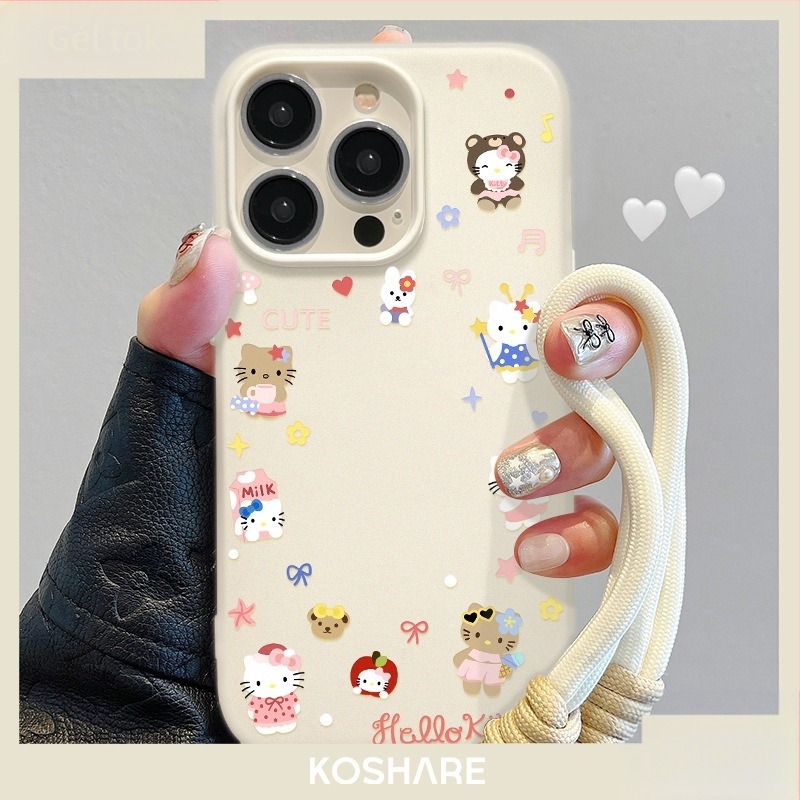 KT Cat Shaker Stand – Kétfunkciós szilikon tok iPhone-hoz, nyakpánttal és jelly-stílusú koreai dizájn
