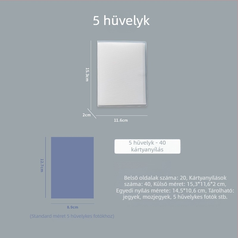 Polaroid fotóalbum matt PP-anyagból, ins-stílusú minimalist design, nagy kapacitású zsebes tároló, több méret