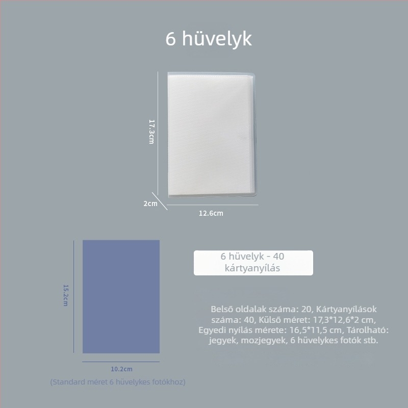 Polaroid fotóalbum matt PP-anyagból, ins-stílusú minimalist design, nagy kapacitású zsebes tároló, több méret