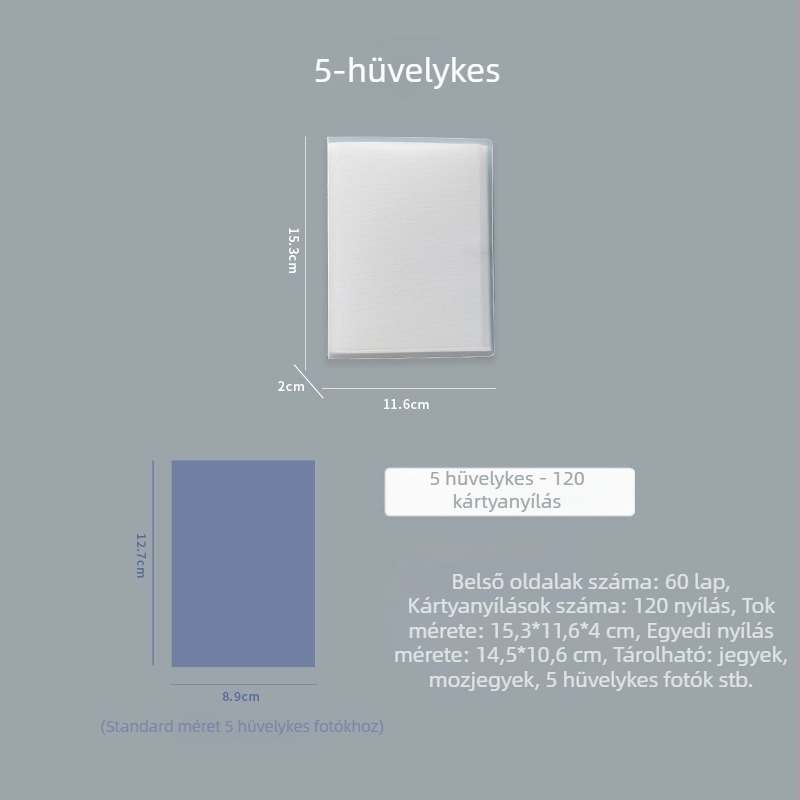 Polaroid fotóalbum matt PP-anyagból, ins-stílusú minimalist design, nagy kapacitású zsebes tároló, több méret