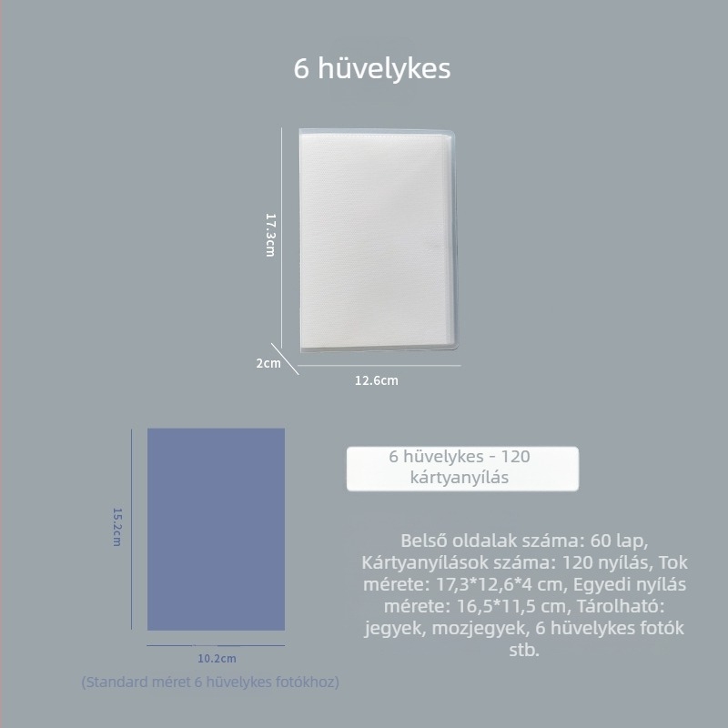 Polaroid fotóalbum matt PP-anyagból, ins-stílusú minimalist design, nagy kapacitású zsebes tároló, több méret