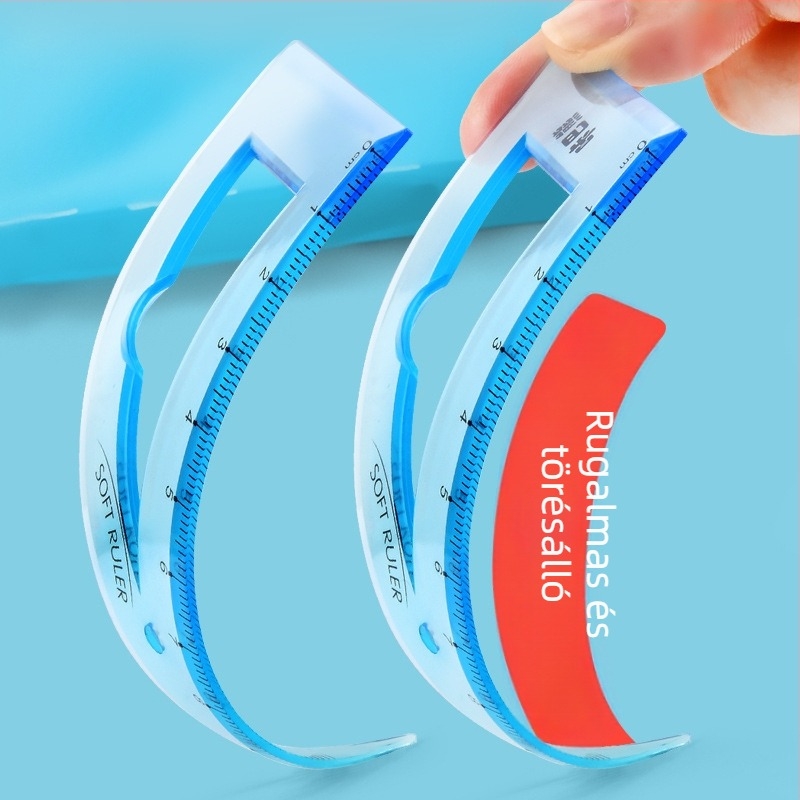 Mesibo Négy részes geometriai eszközkészlet: 20 cm vonalzó, szögmérő, rugalmas vonalzó és háromszög