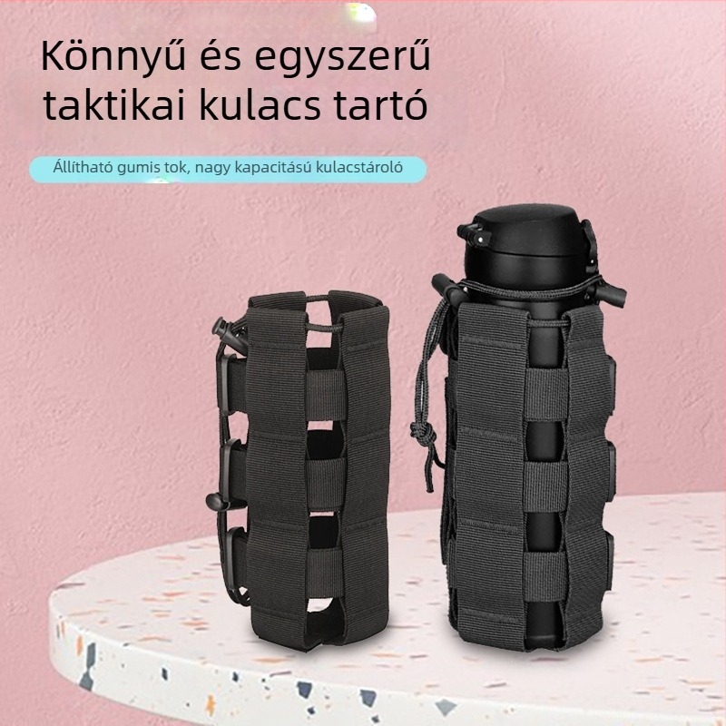 Szabadtéri taktikai vízpalacktartó izolált zsebbel és állítható akasztóval túrázáshoz