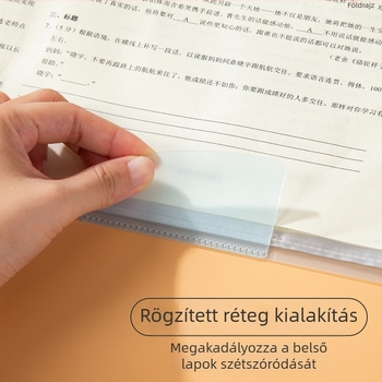 A3-as tesztlapok és tanulmányi dokumentumok tárolója, többoldalas szervező diákok számára