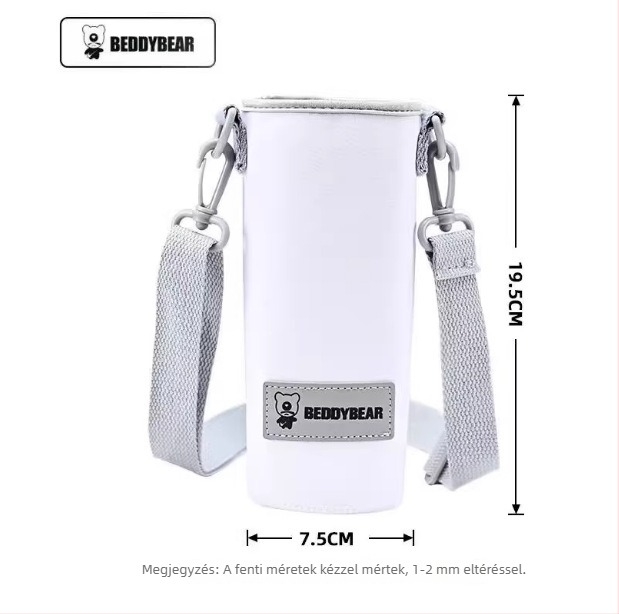 Cup Bear Ruiqi sportos pohárvédőhüvely henger alakú termoszhoz Chaoyiqi, keresztpánttal és visszaverő csíkkal.