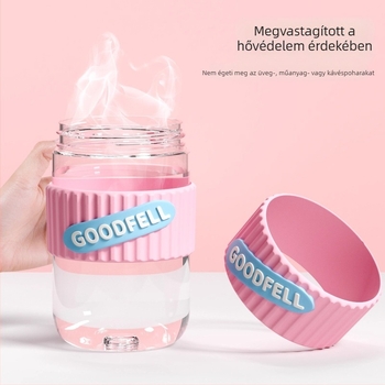 Silikon pohár tok hőszigeteléssel, csúszásmentes fogással, rugalmasan állítható védőhüvely üveg poharakhoz