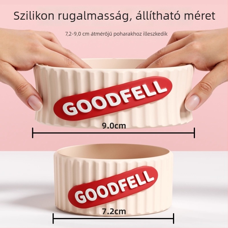 Silikon pohár tok hőszigeteléssel, csúszásmentes fogással, rugalmasan állítható védőhüvely üveg poharakhoz