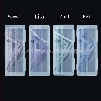 Aurora színváltós vonalzó készlet, 4 db műanyag vonalzó dobozban