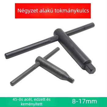 Fekete tokmánykulcs három- és négyszárnyú tokmányhoz, hatszögfejű, nyílás 160/200/250/320/400/500