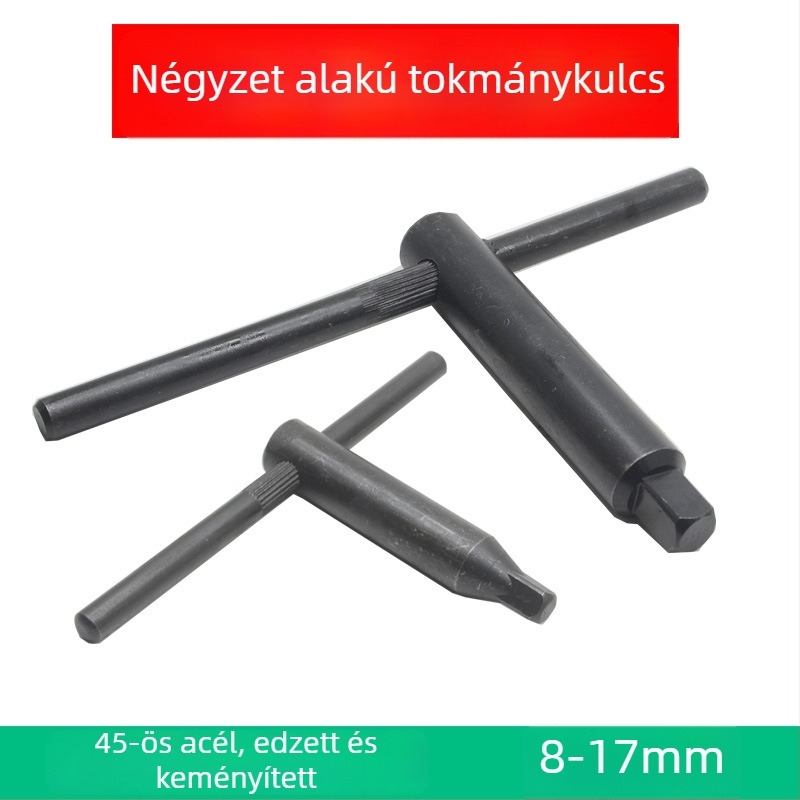 Fekete tokmánykulcs három- és négyszárnyú tokmányhoz, hatszögfejű, nyílás 160/200/250/320/400/500