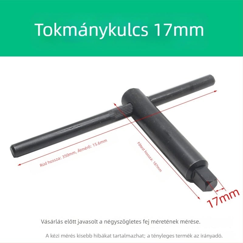 Fekete tokmánykulcs három- és négyszárnyú tokmányhoz, hatszögfejű, nyílás 160/200/250/320/400/500