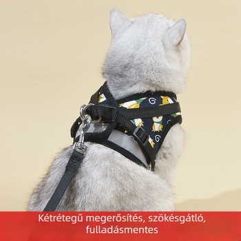 Macskák és közepes méretű kutyák számára mellény típusú hám, anti-kioldódás