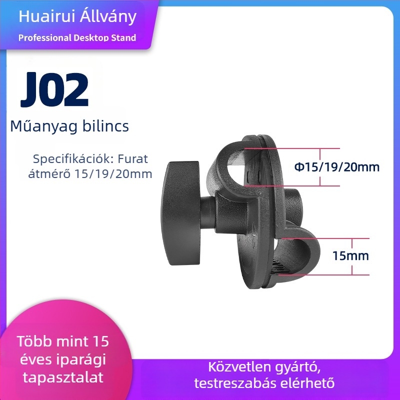 Padlón álló állvány élő közvetítéshez, keresztirányú mikrofon tartóval, műanyag univerzális csiptető, rögzítő lemez és emelő konzol