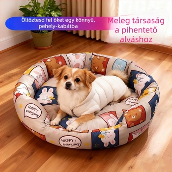 Téli meleg, félig zárt kisállatkennel kutyáknak és macskáknak, levehető matraccal