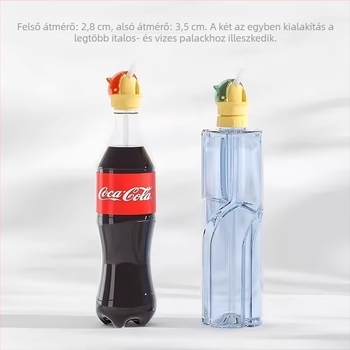 Gyerekeknek készült kupak szívócső-adapterrel, univerzális ásványvíz-palackhoz