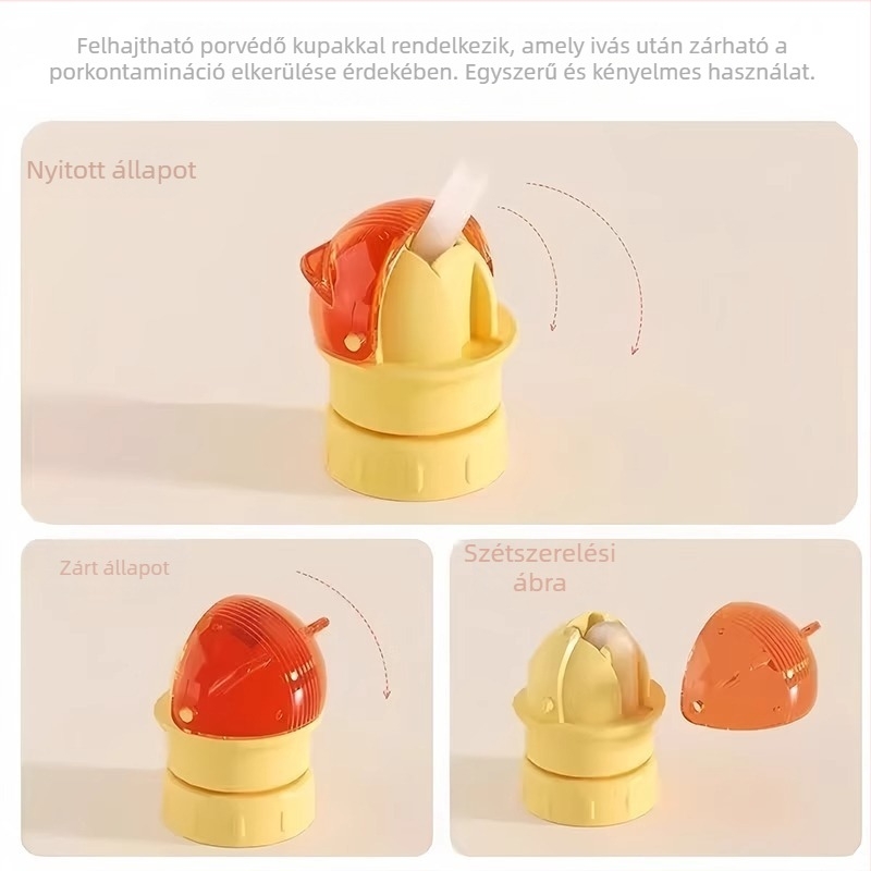 Gyerekeknek készült kupak szívócső-adapterrel, univerzális ásványvíz-palackhoz