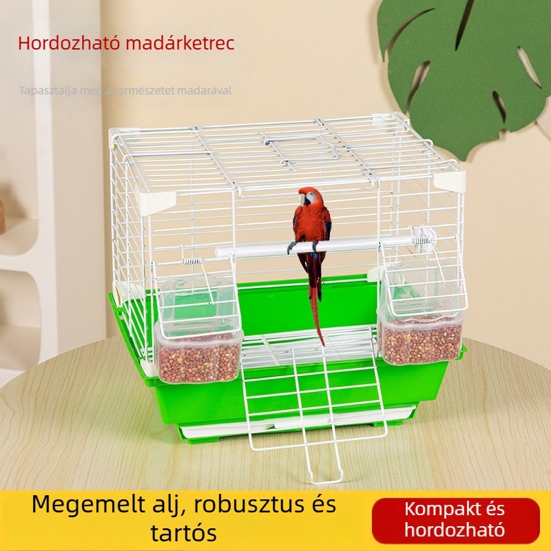Könnyen hordozható madárkalitka papagájok és kis madarak számára – otthoni használatra