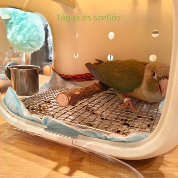 Hordozható akril külső madárketrec papagájok számára, alkalmas budgerigar, lovebird és cockatiel