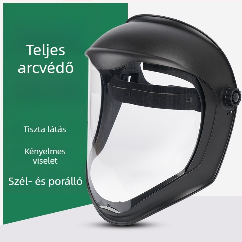 Átlátszó teljes arcvédő pajzs, páramentes védelemmel csiszoláshoz, vágáshoz és permetezéshez