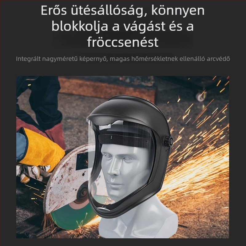 Átlátszó teljes arcvédő pajzs, páramentes védelemmel csiszoláshoz, vágáshoz és permetezéshez