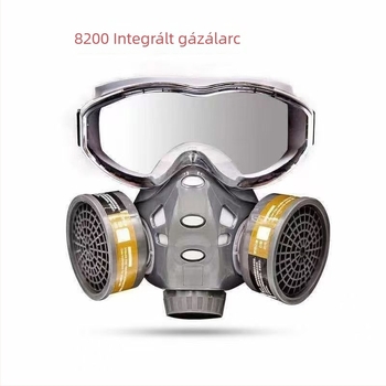 8200-as gázmaszk integrált védőszemüveggel, alkalmas festéshez, permetezéshez, formaldehidhez és vegyi porokhoz, KN95