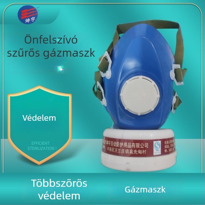 Kunyu gumírozott gázmaszk egy szűrővel, védelem organikus gázok és gőzök ellen, gazdaságos
