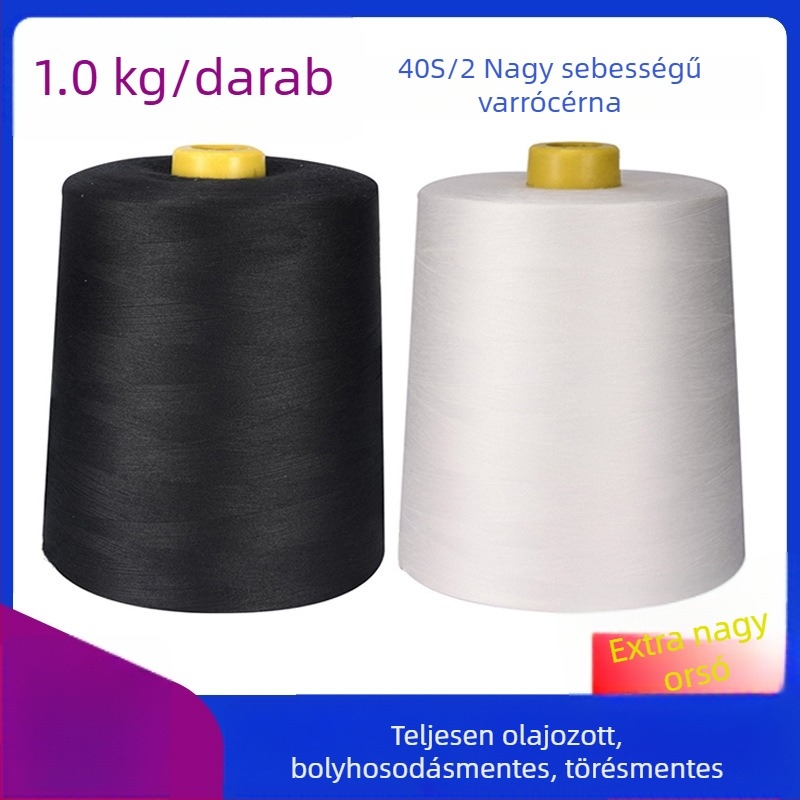 Poliészter varrófonal, 1 kg, 402-es nagy tekercs, Pagoda típusú ruházati varrófonal, erős és folyamatos