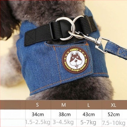 Denim kutya póráz és hám szett