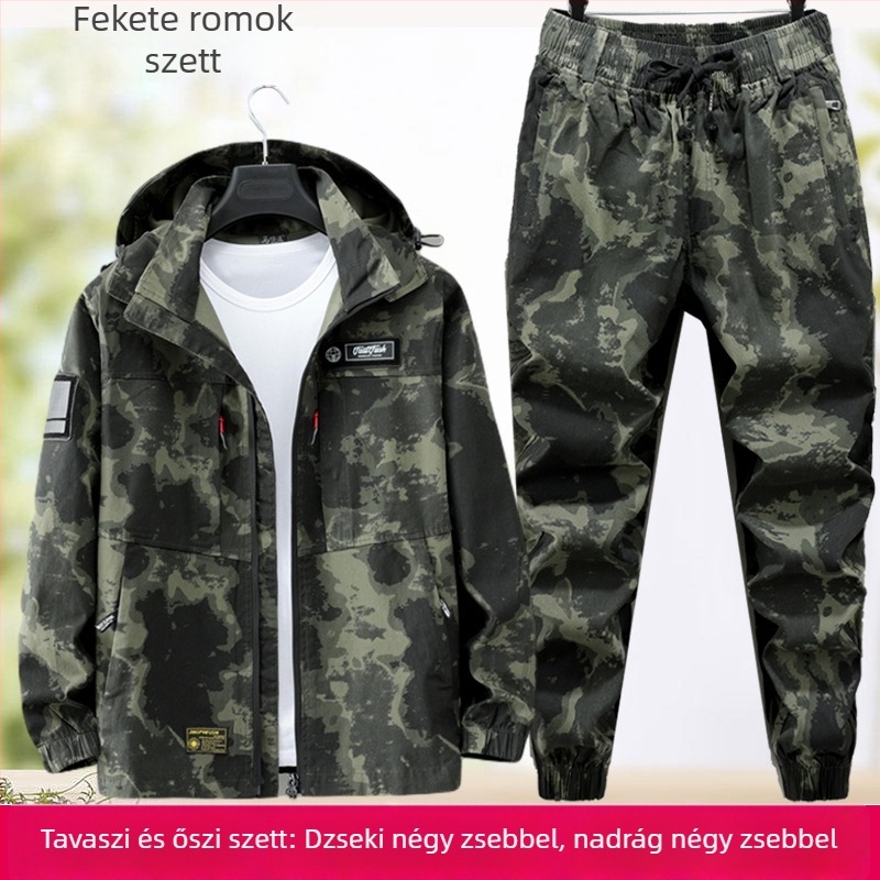 Rugalmas kültéri kamufláž antistatikus munkaruha, kopásálló hegesztődzseki
