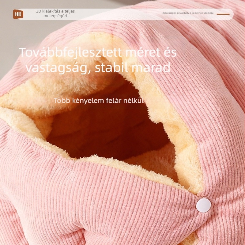 Félig zárt házikó háziállatoknak, kis- és közepes méretű kutyák és macskák számára, téli melegen, vastított, levehető és mosható