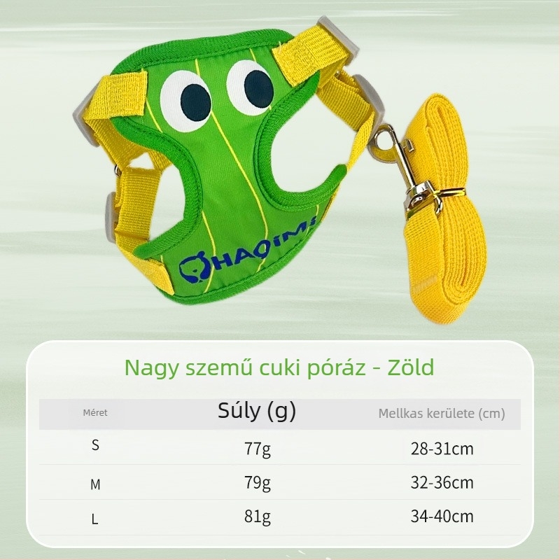 Légáteresztő, állítható kutya- és macskahám, pórázzal