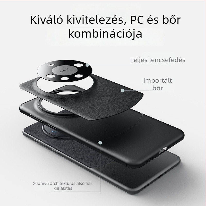 Huawei Mate70 Pro PU bőr hátlap teljes fedettséggel, moduláris dizájn, üzleti stílus, ütésálló, Pura70 merev tok