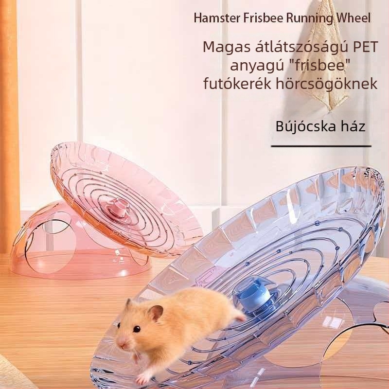 Arany hörcsög Frisbee Futókerék Rejtett Házzal és Tájdekorral