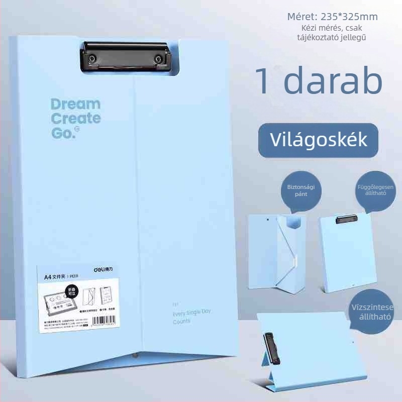 Deli PE131 Álló A4-es mappa íróklipsz és összecsukható tárolóklipsz