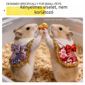 Háziállat ruházat, hörcsög játékok, kisállat kültéri ruházat, arany hörcsög Tang-stílusú kostüm, papagáj-köpeny, pamut köpeny.