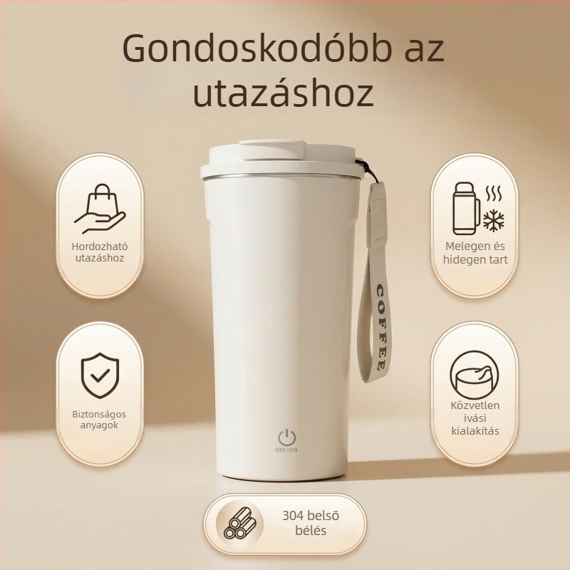 Élelmiszer-minőségű elektromos keverő pohár, teljesen automata, mágneses forgás, hordozható rozsdamentes acél shaker pohár