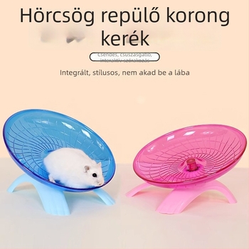 Hamster futókerék repülő koronggal és halk tartóval – háziállat játék
