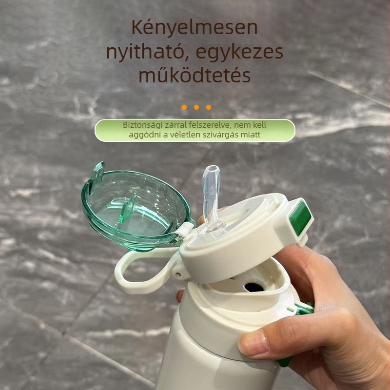 316 rozsdamentes acélból készült hőszigetelt pohár szívószállal, nagy kapacitású diák pohár