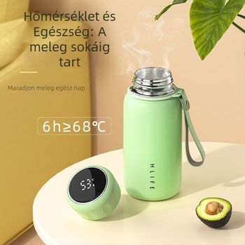 Okos kézben tartható termosz pohár lányoknak hőmérséklet-kijelzővel, aranyos mini iskolai ivóedény, 304 rozsdamentes acélból