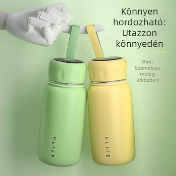 Okos kézben tartható termosz pohár lányoknak hőmérséklet-kijelzővel, aranyos mini iskolai ivóedény, 304 rozsdamentes acélból