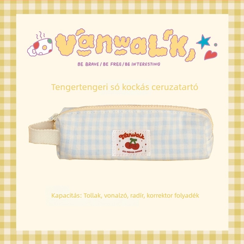 VANWALK Lucky House kézzel készített diáktolltartó és íróeszköztartó doboz egyszerű cipzárral