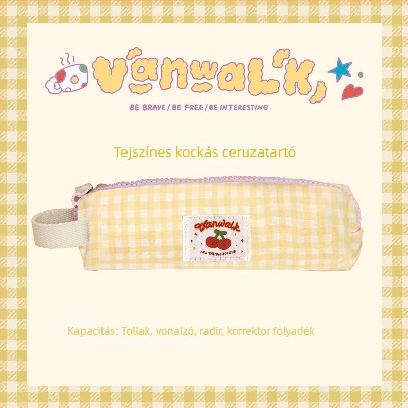VANWALK Lucky House kézzel készített diáktolltartó és íróeszköztartó doboz egyszerű cipzárral